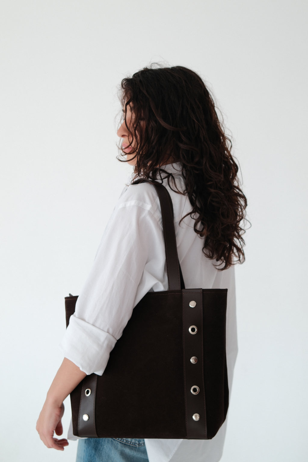 Metal Tote Bag | Brown