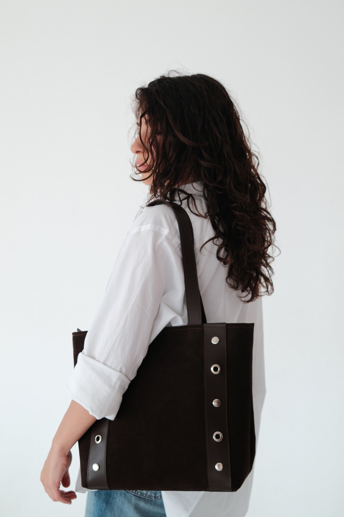 Metal Tote Bag | Brown